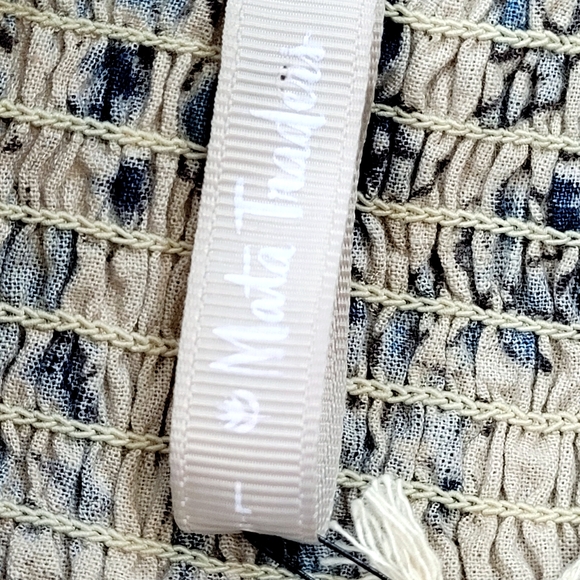 NWT MATA TRADERS Theodora Smock Top Blouse In Birch Blossom Hand Print Batik L - Picture 8 of 10